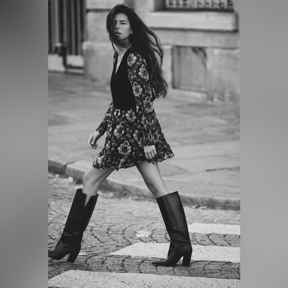 ZARA ~ PRINTED DRESS WITH VEST - Picture 10 of 10